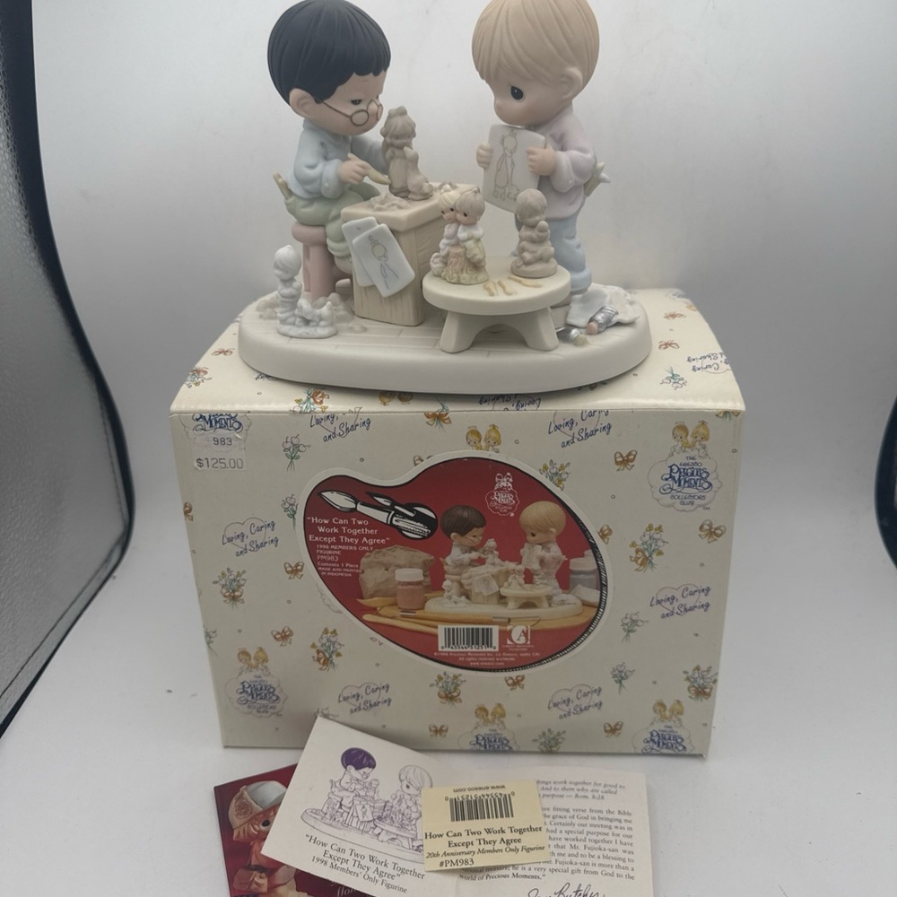 1998 Members Only Precious Moments How Can Two Work Together 20th Anniversary